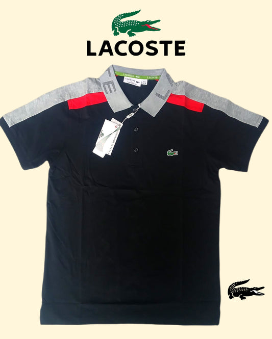 LACOSTE  Applique-Logo Jacquard Collar Regular Fit Polo Shirt