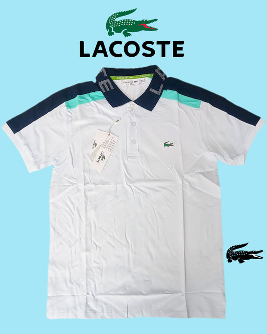 LACOSTE  Applique-Logo Jacquard Collar Regular Fit Polo Shirt