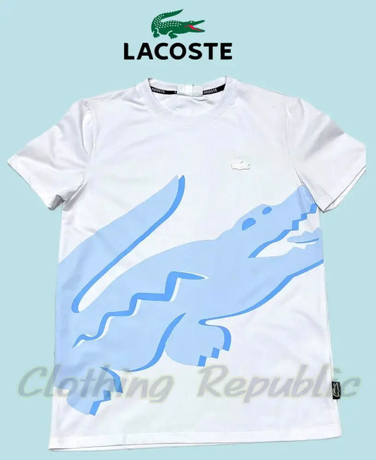 LACOSTE Limited Edition Logo Woven Jacquard Design T-Shirt