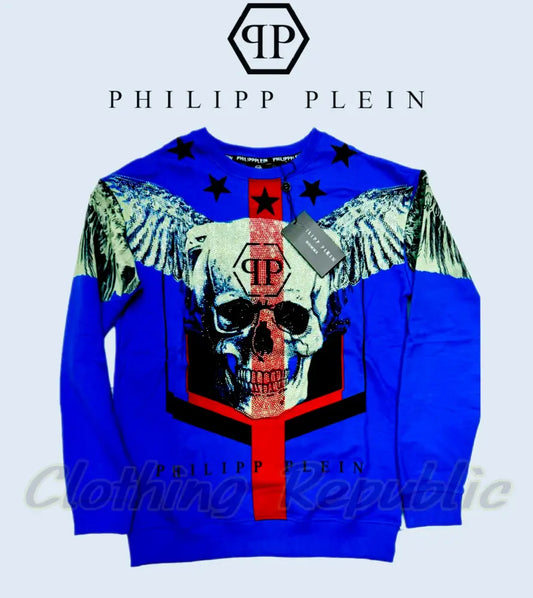 PHILLIP PLEIN Skull-Appliqué Embellished Premium Sweatshirt